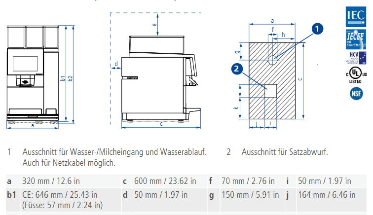 Thermoplan BW4c CTM P Kaffeevollautomat Datenblatt 